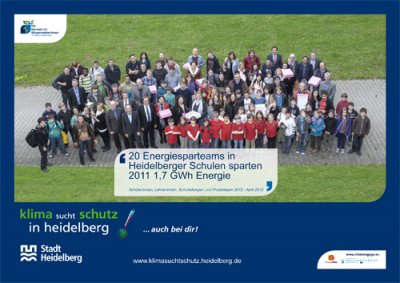 20 energy-saving teams in Heidelberg Schools 1.7 GWh in 2011